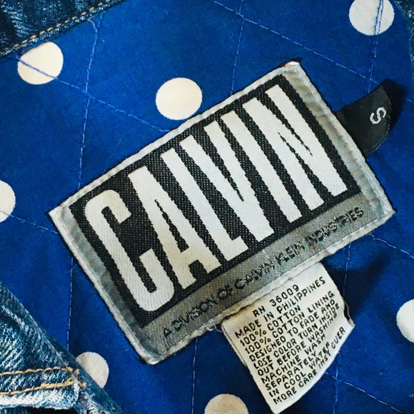 VTG Calvin Klein Men's Denim Jacket-Polka dot S - Picture 4 of 8